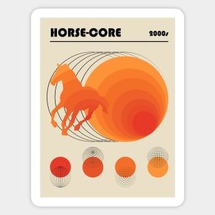 Bauhaus Horse Core Orange Vaporwave Sticker